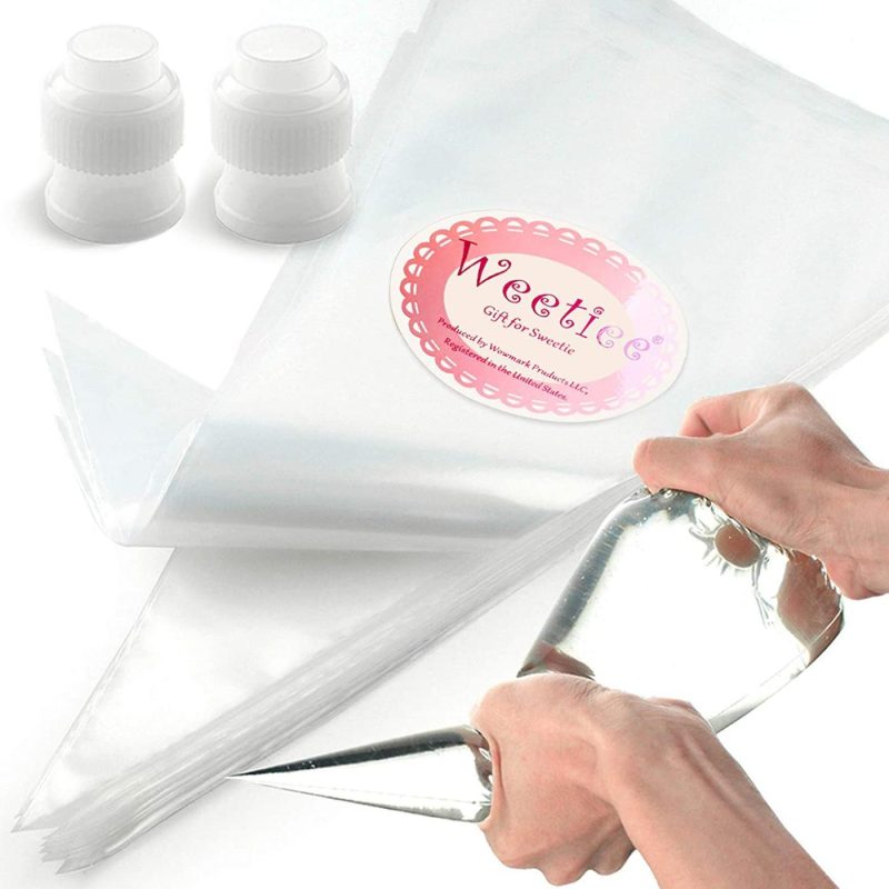 Kitchen & Dining |  Weetiee Pastry Piping Bags -100 Pack-12-Inch Disposable Cake Decorating Bags Anti-Burst Cupcake Icing Bags For All Size Tips Couplers And Baking Cookies Candy Supplies Kits – Bonus 2 Couplers Bakeware Bakeware