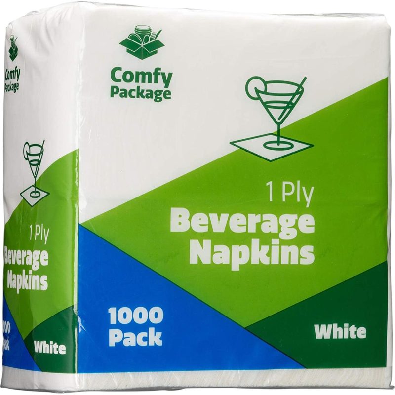 Kitchen & Dining |  White Beverage Napkins 1-Ply [1000 Pack], Bulk Cocktail Napkins, Restaurant Paper Napkins Bar Tools & Drinkware Bar Tools & Drinkware