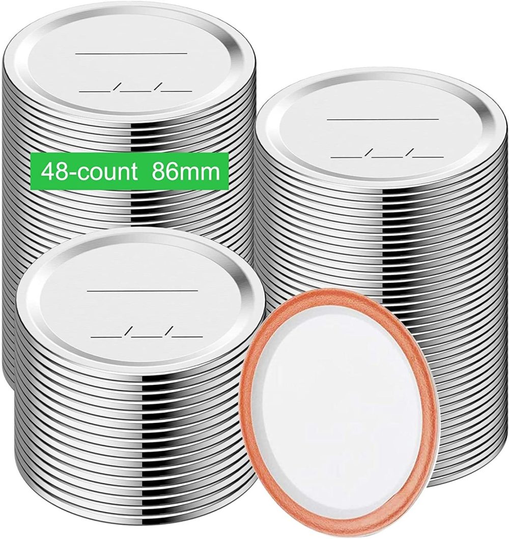 Kitchen & Dining |  Wide Mouth Canning Lids, Enouvos 48-Count Canning Lids, Split-Type Lids For Mason Jar Wide Canning Lids Bulk,100% Fit And Airtight For Wide Mouth Jars (86Mm Wide Mouth(48 Lids)) Cookware Cookware