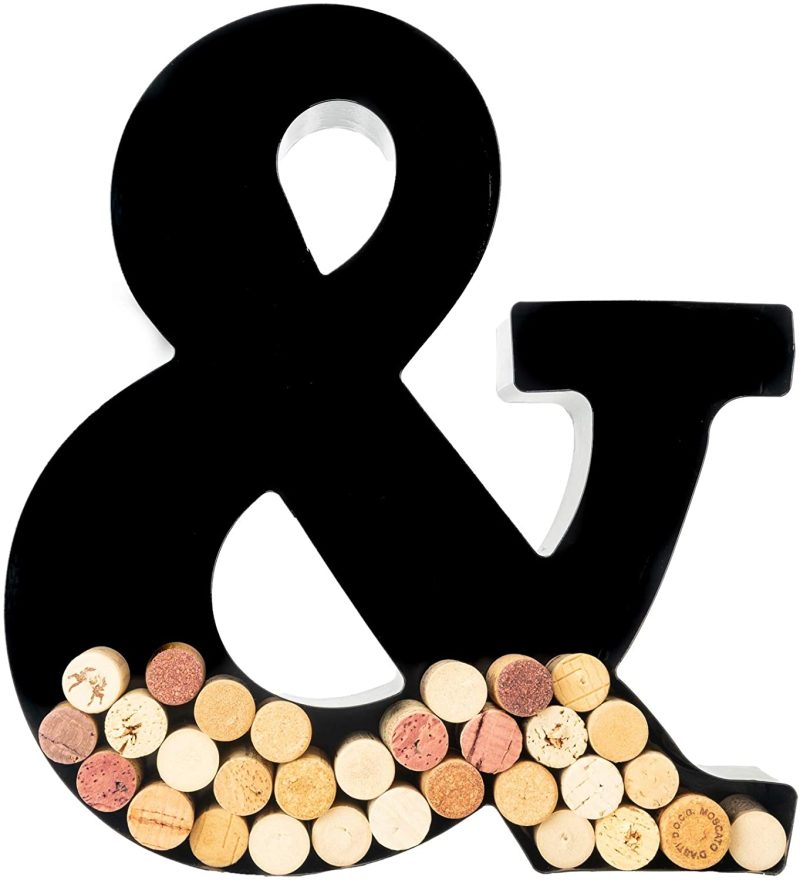 Kitchen & Dining |  Wine Cork Holder – Metal Monogram Letter (&), Black, Large | Wine Lover Gifts, Housewarming, Engagement & Bridal Shower Gifts | Personalized Wall Art | Home Décor Bar Tools & Drinkware Bar Tools & Drinkware