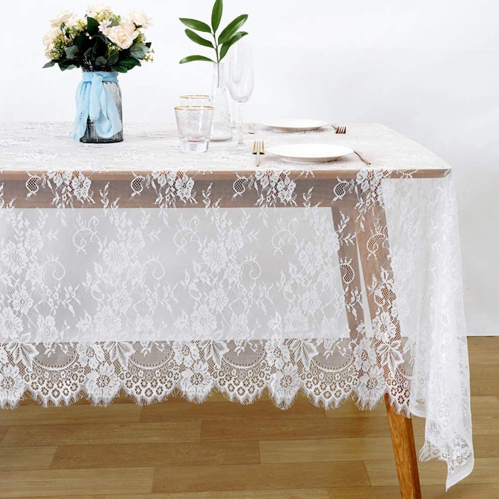 Kitchen & Table Linens |  14X120 Inch Lace Table Runner Rectangle Table Runner Baby Shower Table Runner Farmhouse Boho Tabletop Decorations Home Decor & Cleaning B-COOL