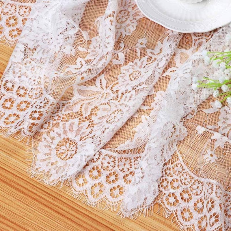 Kitchen & Table Linens |  14X120 Inch Lace Table Runner Rectangle Table Runner Baby Shower Table Runner Farmhouse Boho Tabletop Decorations Home Decor & Cleaning B-COOL