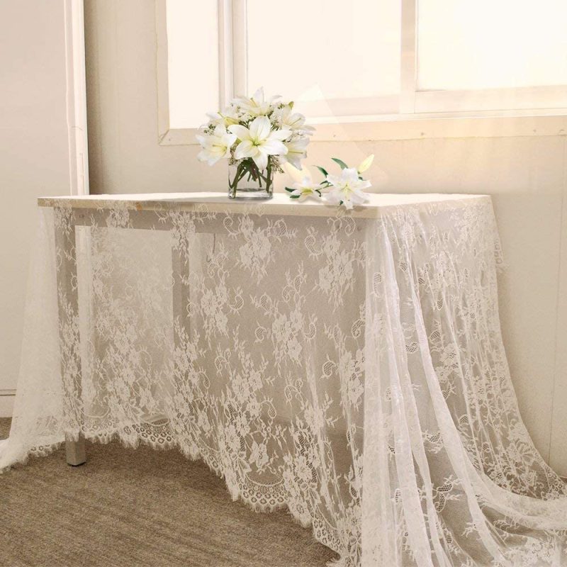 Kitchen & Table Linens |  14X120 Inch Lace Table Runner Rectangle Table Runner Baby Shower Table Runner Farmhouse Boho Tabletop Decorations Home Decor & Cleaning B-COOL