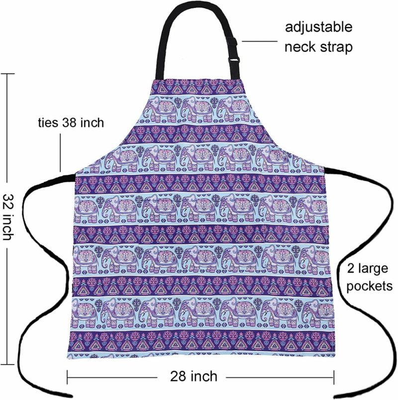 Kitchen & Table Linens |  Adjustable Bib Apron Extra Long Ties With 2 Pockets Home Decor & Cleaning DOMINEERING