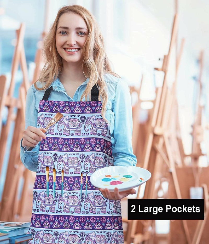 Kitchen & Table Linens |  Adjustable Bib Apron Extra Long Ties With 2 Pockets Home Decor & Cleaning DOMINEERING