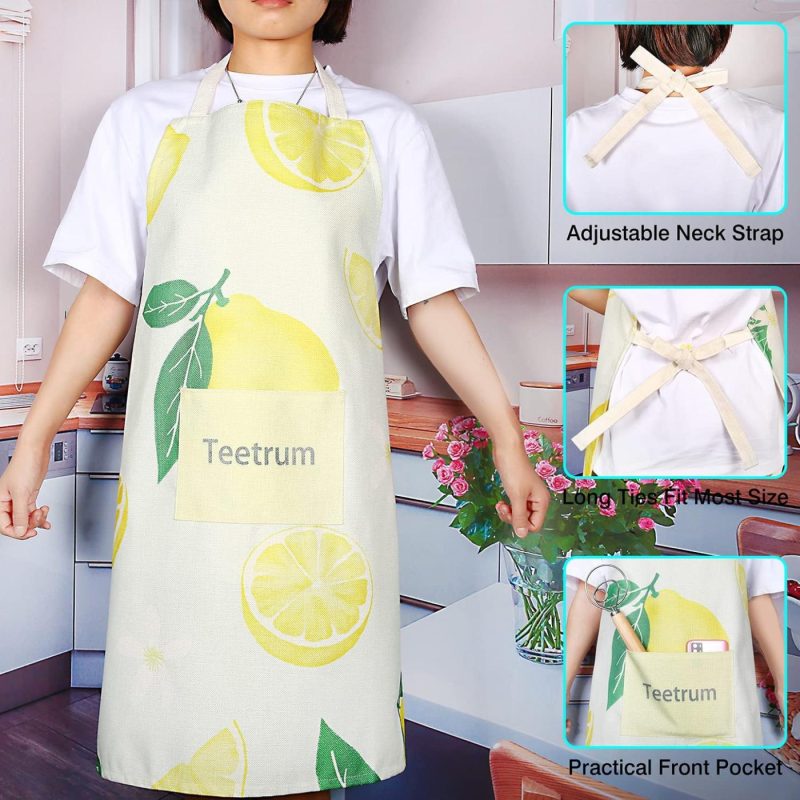 Kitchen & Table Linens |  Cute Cooking Aprons With Pockets For Men Chef Adults Waterproof Kitchen Bib Apron For Baking Work Shop Home Decor & Cleaning Kitchen & Dining