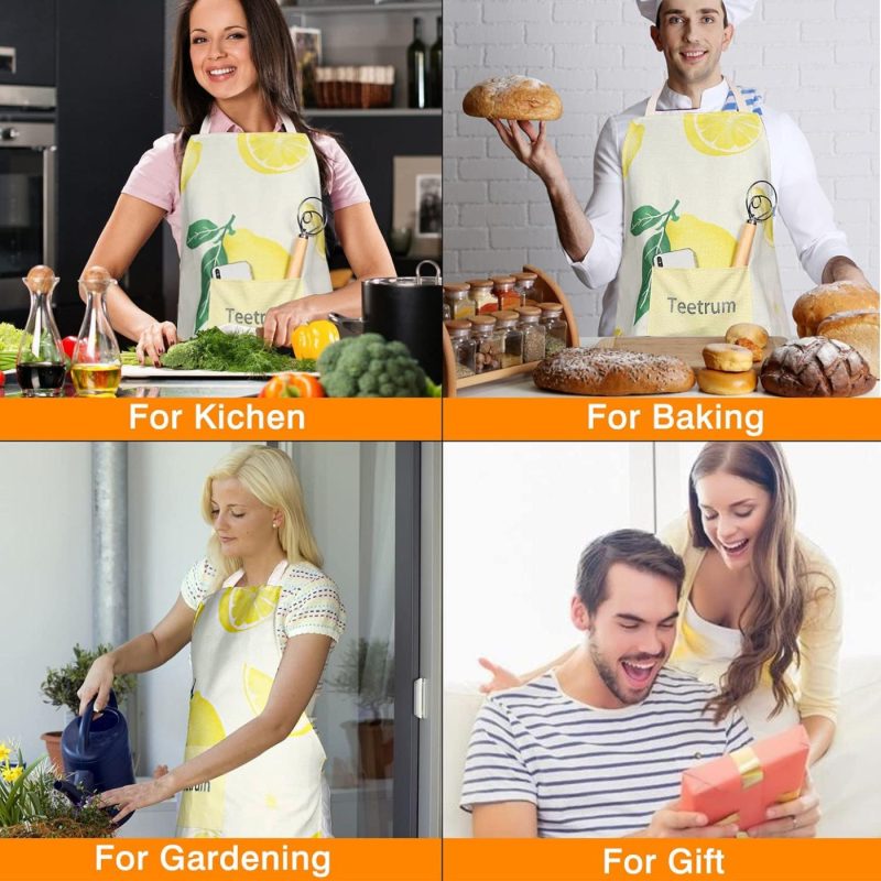 Kitchen & Table Linens |  Cute Cooking Aprons With Pockets For Men Chef Adults Waterproof Kitchen Bib Apron For Baking Work Shop Home Decor & Cleaning Kitchen & Dining