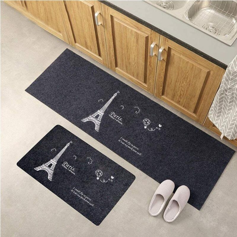 Kitchen & Table Linens |  Kitchen Rugs Mats Washable Non Skid Slip – Made Of Polypropylene 2 Pieces Sets Home Decor & Cleaning Four Leaf Clover-bkgn