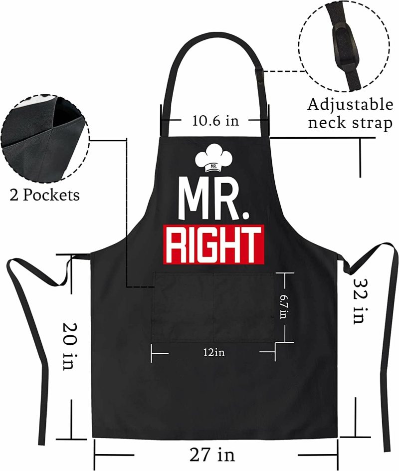 Kitchen & Table Linens |  Mr Right Mrs Always Right,Couple Aprons Home Decor & Cleaning Edghrsi