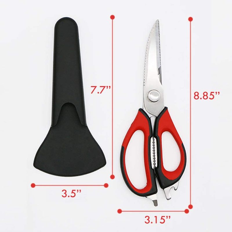 Kitchen Utensils & Gadgets |  6 Function Kitchen Scissors Shears For Chef Detachable With Magnetic Holder Cutlery & Knife Accessories Cutlery & Knife Accessories