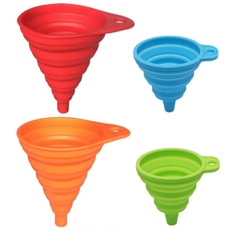 Kitchen Utensils & Gadgets |  Collapsible Funnels For Kitchen Use, Mini Small Medium And Large 4 Foldable Funnel Sets For Filling Bottles Canning And Jar, Food Kitchen Items, Bpa Free, Heat Resistant Home Decor & Cleaning Kitchen & Dining