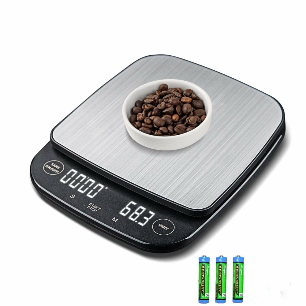 Kitchen Utensils & Gadgets |  Digital Kitchen Scale For Food Ounces And Grams, Gram Scale For Cooking, Baking, 3Kg/0.1G Super Accurate, With Timer, Hidden Lcd, Tare Function, Easy To Clean And Store (Black) Home Decor & Cleaning kFC black