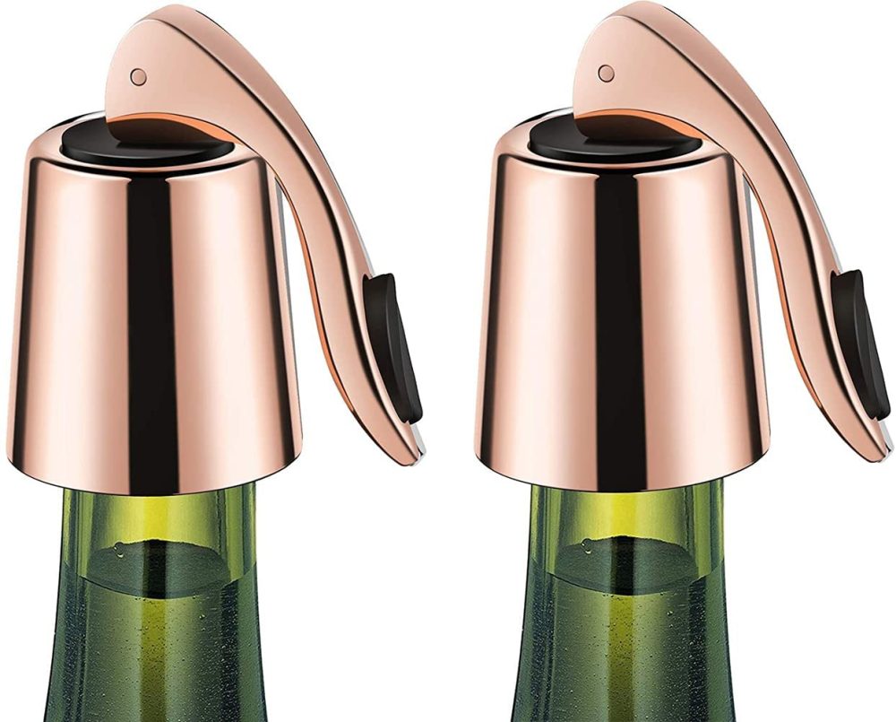 Kitchen Utensils & Gadgets |  Erhiry Wine Bottle Stopper Stainless Steel, Wine Bottle Plug With Silicone, Expanding Beverage Bottle Stopper, Reusable Wine Saver, Bottle Sealer Keeps Wine Fresh, Best Gift Accessories, Rose Gold… Home Decor & Cleaning ERHIRY