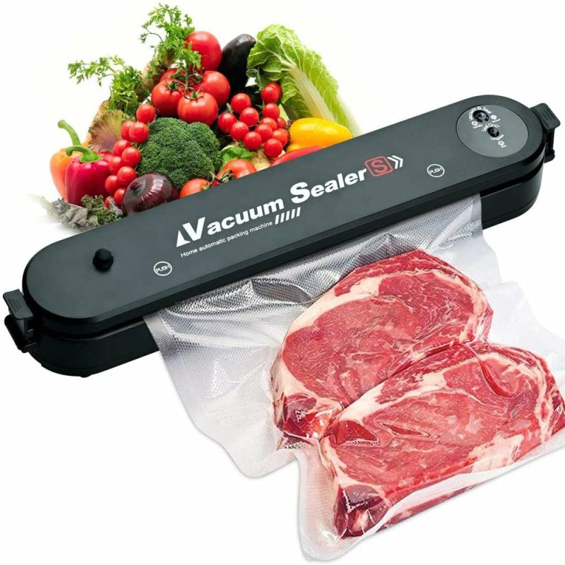 Kitchen Utensils & Gadgets |  Food Saver Vacuum Sealer Machine – Moisture Proof Auto Food Sealer With 15 Vacuum Sealer Bags Home Decor & Cleaning Kitchen & Dining