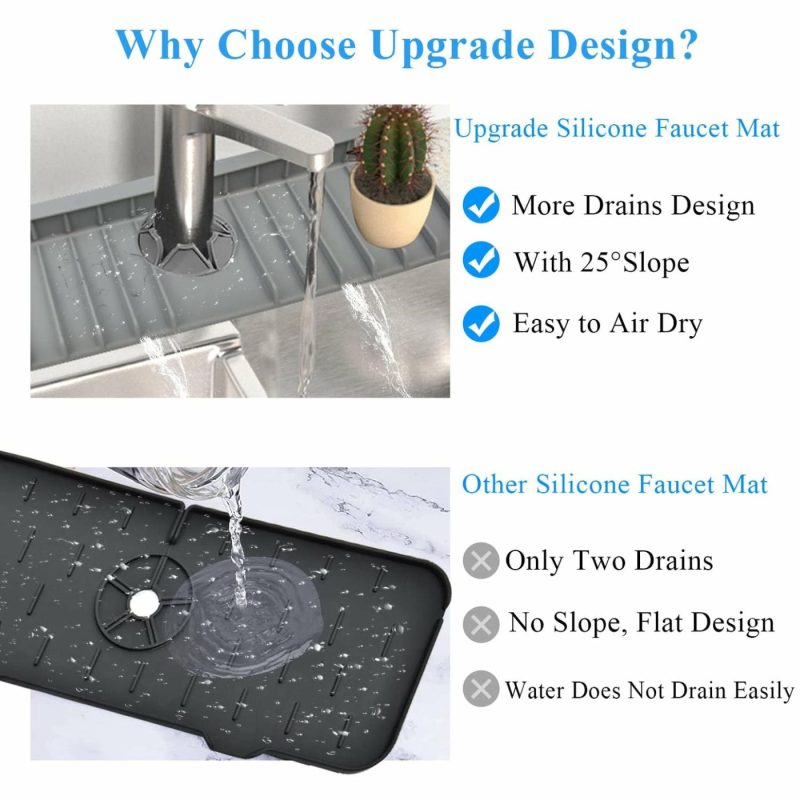 Kitchen Utensils & Gadgets |  Kitchen Sink Faucet Splash Guard Home Decor & Cleaning black