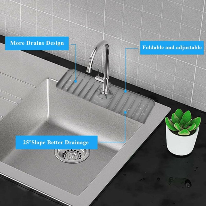 Kitchen Utensils & Gadgets |  Kitchen Sink Faucet Splash Guard Home Decor & Cleaning black