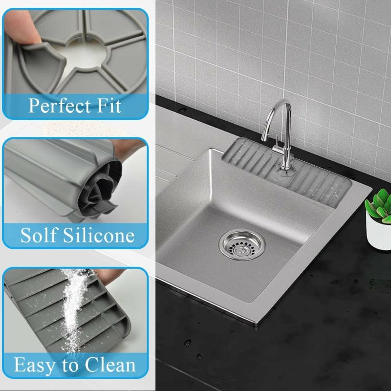 Kitchen Utensils & Gadgets |  Kitchen Sink Faucet Splash Guard Home Decor & Cleaning black