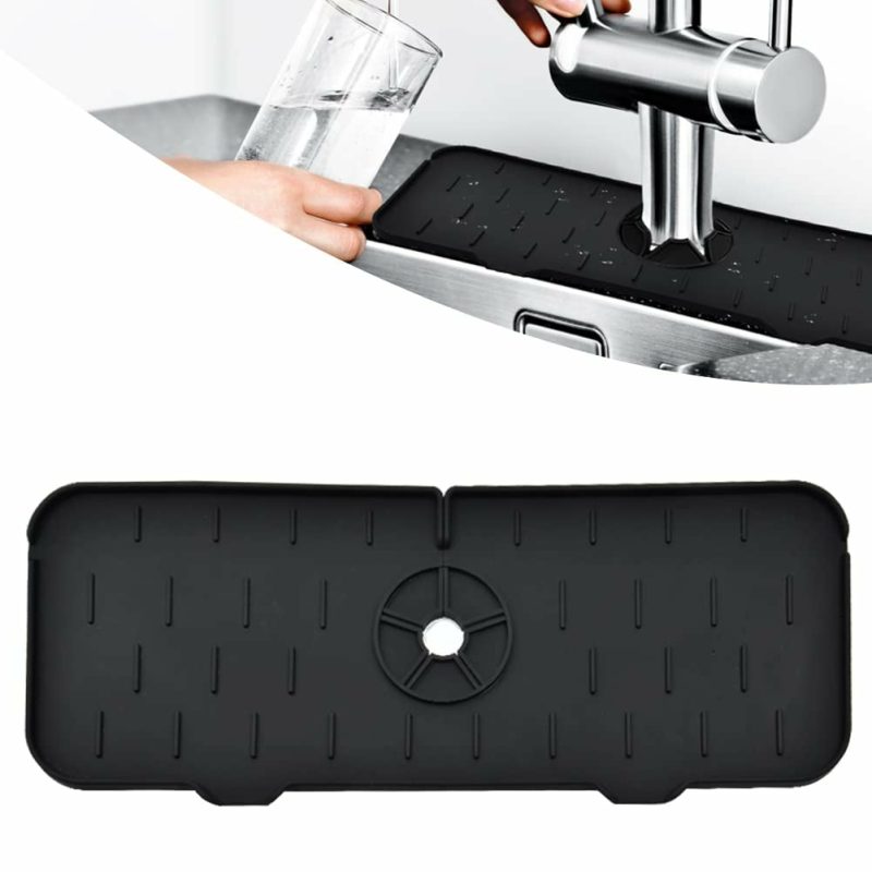 Kitchen Utensils & Gadgets |  Kitchen Sink Faucet Splash Guard Home Decor & Cleaning black