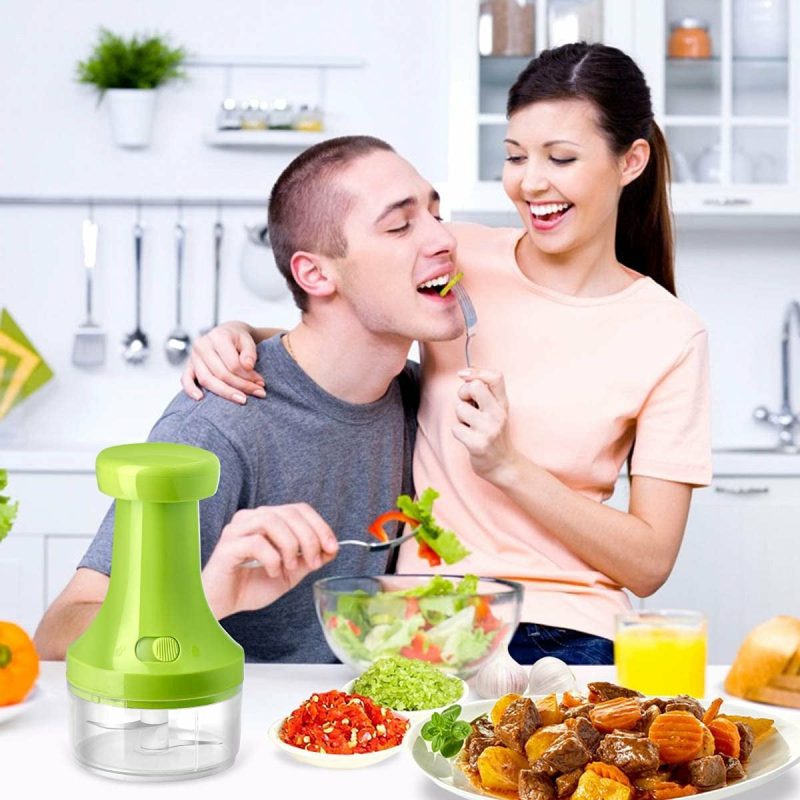 Kitchen Utensils & Gadgets |  Manual Food Chopper, Hand Held Food Processor Mixer Dicer Quick & Powerful Manual Vegetable Chopper Garlic Chopper For Boneless Meat, Fruits, Vegetables,Onions, Garlic S Home Decor & Cleaning GLADICER