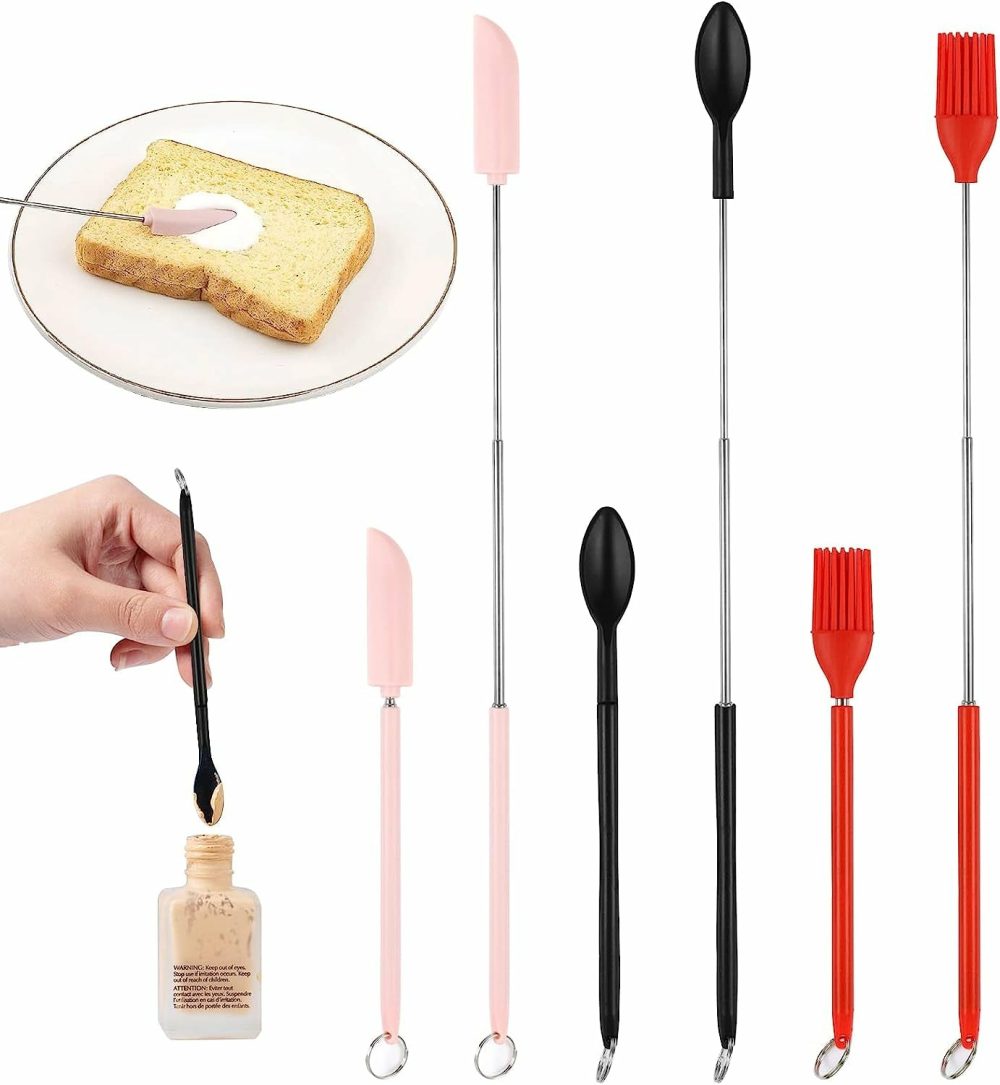 Kitchen Utensils & Gadgets |  Mini Silicone Telescopic Spatula Spoon 6Pcs Home Decor & Cleaning Kitchen & Dining