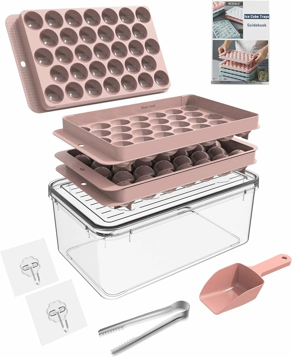 Kitchen Utensils & Gadgets |  Round Ice Trays For Freezer With Lid And Bin Home Decor & Cleaning BEGIALO