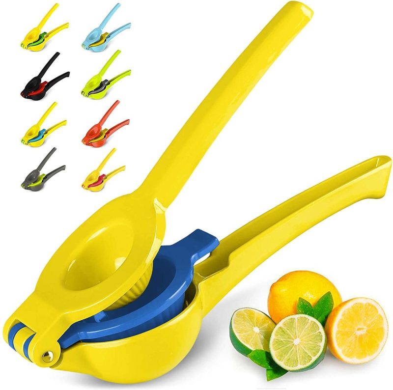 Kitchen Utensils & Gadgets |  Zulay Premium Quality Metal Lemon Lime Squeezer – Manual Citrus Press Juicer Home Decor & Cleaning Aspen Gold & Princess Blue