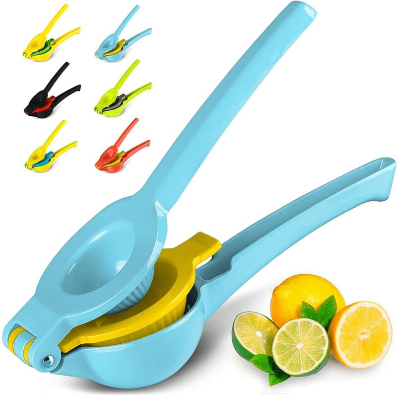 Kitchen Utensils & Gadgets |  Zulay Premium Quality Metal Lemon Lime Squeezer – Manual Citrus Press Juicer Home Decor & Cleaning Aspen Gold & Princess Blue