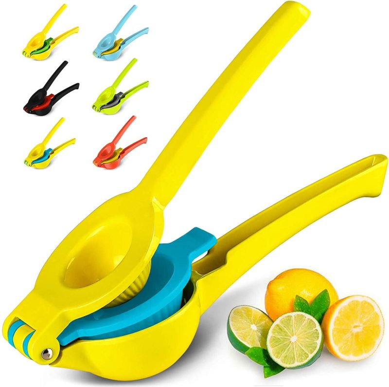 Kitchen Utensils & Gadgets |  Zulay Premium Quality Metal Lemon Lime Squeezer – Manual Citrus Press Juicer Home Decor & Cleaning Aspen Gold & Princess Blue