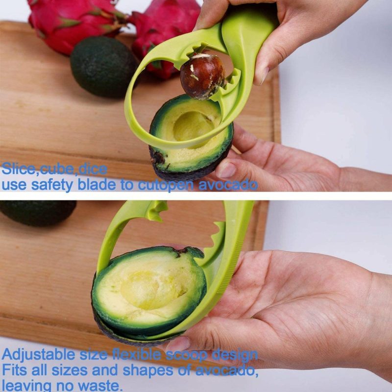 Kitchen Utensils & Gadgets |  Avocado Slicer,Avocado Tool 3In1 Avocado Slicer Kamizen Stainless Steel Safety Blade For Avocado And Multifunction Fruit Cutter,Green-Slicer 9.2"X3.3"X0.8" Men,Women And Children(1-Pack) Home Decor & Cleaning Accessory USA