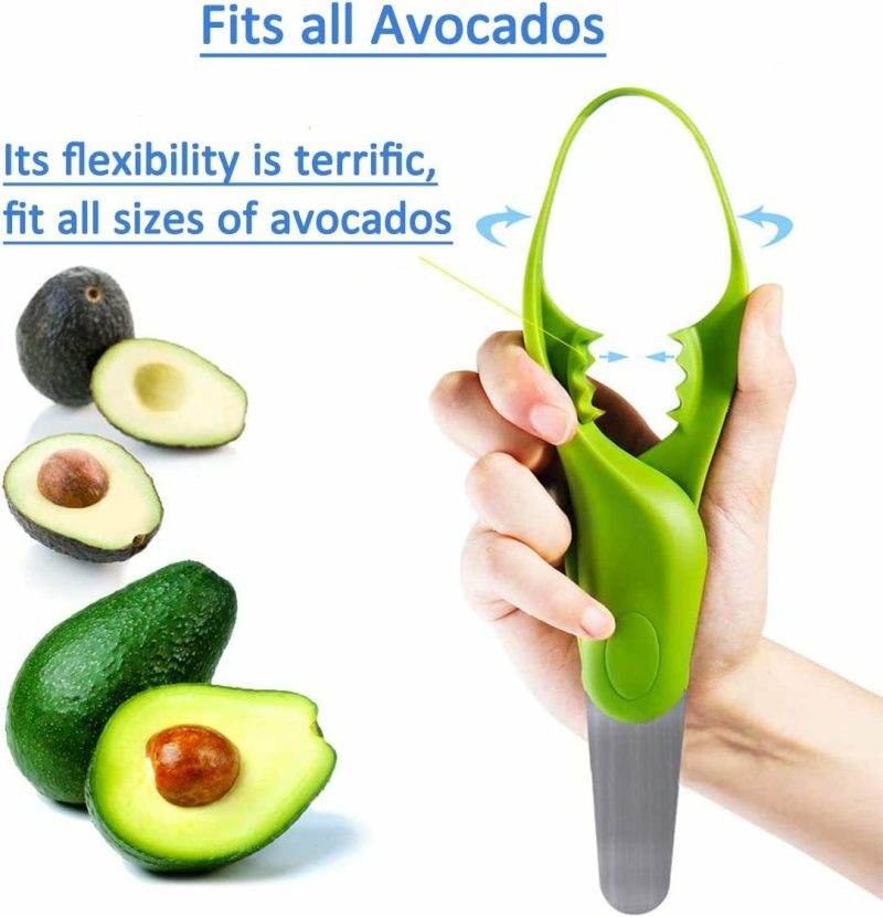 Kitchen Utensils & Gadgets |  Avocado Slicer,Avocado Tool 3In1 Avocado Slicer Kamizen Stainless Steel Safety Blade For Avocado And Multifunction Fruit Cutter,Green-Slicer 9.2"X3.3"X0.8" Men,Women And Children(1-Pack) Home Decor & Cleaning Accessory USA