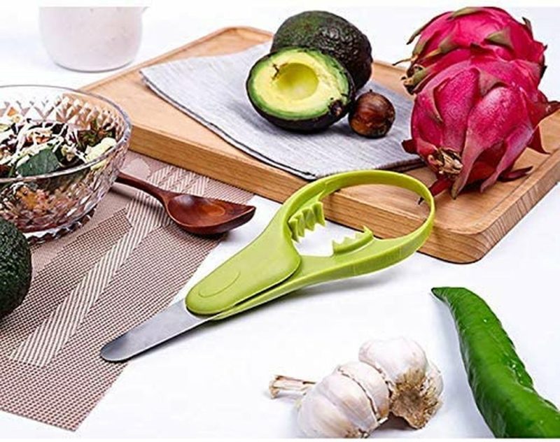 Kitchen Utensils & Gadgets |  Avocado Slicer,Avocado Tool 3In1 Avocado Slicer Kamizen Stainless Steel Safety Blade For Avocado And Multifunction Fruit Cutter,Green-Slicer 9.2"X3.3"X0.8" Men,Women And Children(1-Pack) Home Decor & Cleaning Accessory USA