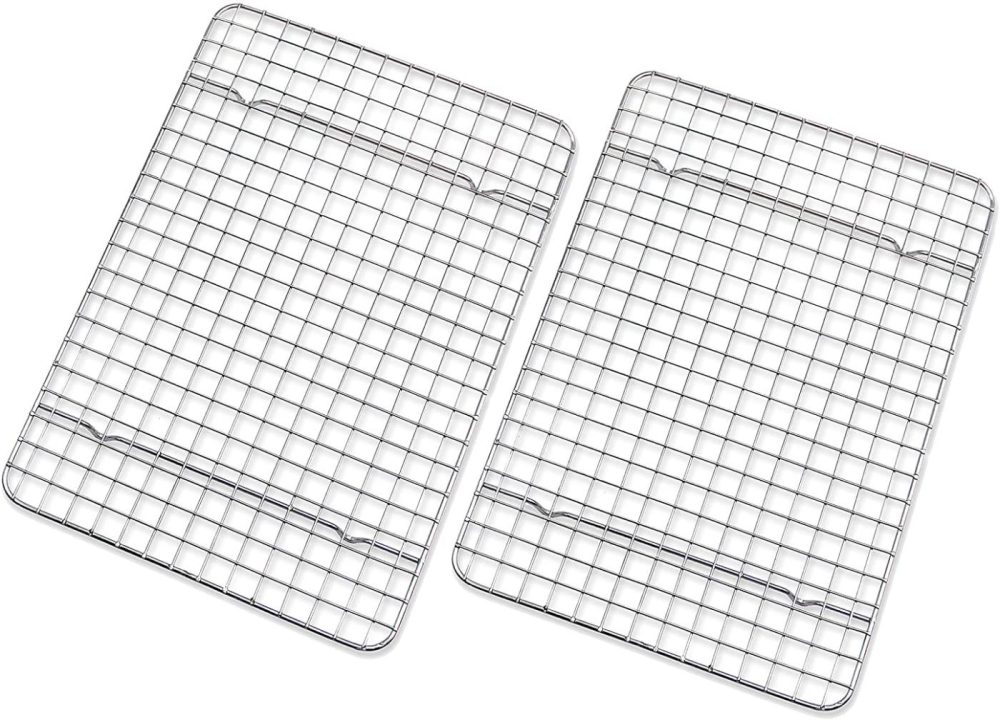 Kitchen & Dining |  Checkered Chef Cooling Rack – Set Of 2 Stainless Steel, Oven Safe Grid Wire Racks For Cooking & Baking – 8" X 11 ¾" Bakeware Bakeware