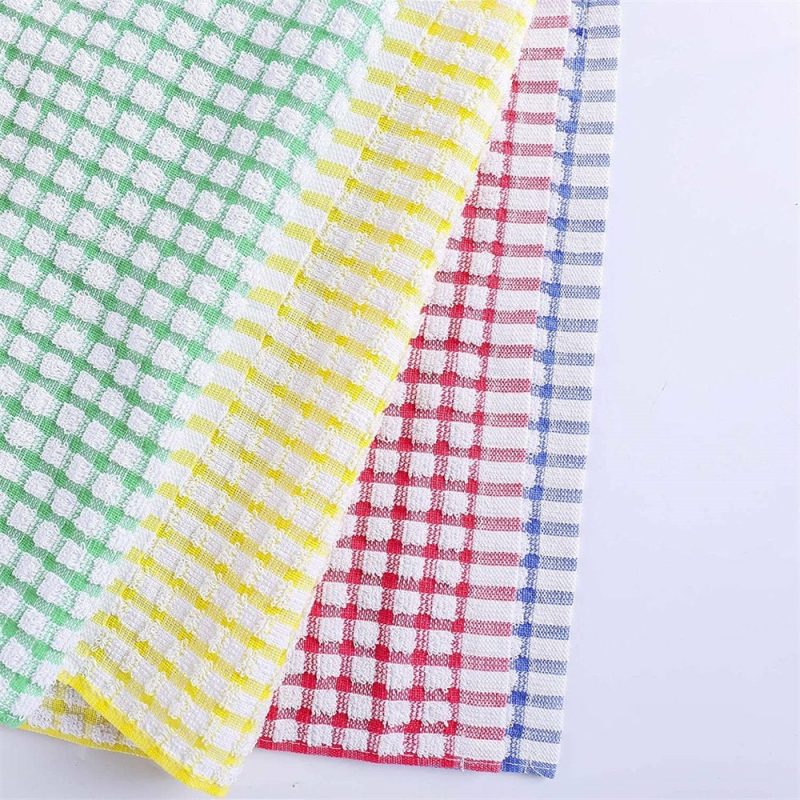 Kitchen & Dining |  Kitchen Dishcloth Set, 12"X12" 12-Pack, Pure Cotton Cleaning Dish Towel, Highly Absorbent (Mix Color) Home Decor & Cleaning Egles