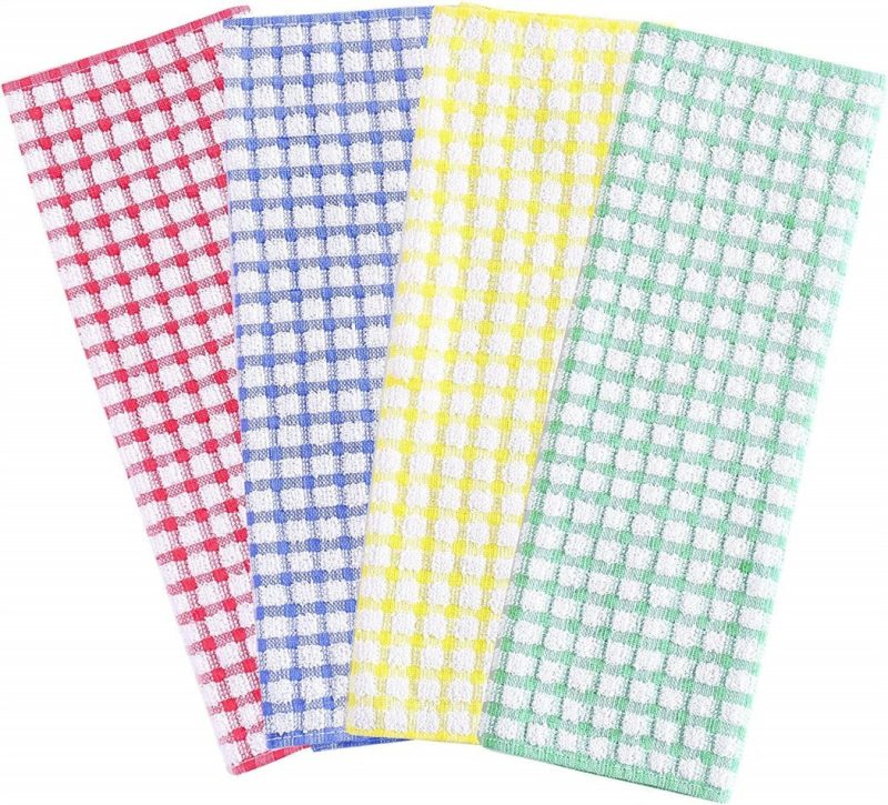 Kitchen & Dining |  Kitchen Dishcloth Set, 12"X12" 12-Pack, Pure Cotton Cleaning Dish Towel, Highly Absorbent (Mix Color) Home Decor & Cleaning Egles