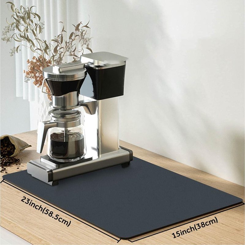 Kitchen & Dining |  Fubullish Coffee Machine Mat For Coffee Bar Accessories, Dish Drying Mat For Kitchen Counter, Espresso Machine Dish Rack Pad 12"X19" Hale Navy Coffee, Tea & Espresso Appliances Coffee, Tea & Espresso Appliances