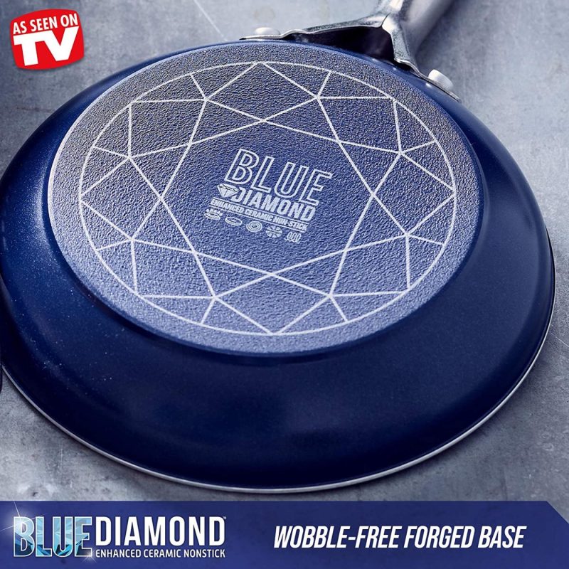 Kitchen & Dining |  Blue Diamond Cookware Toxin Free Ceramic Nonstick Safe Open Frypan, Frying Pan, 10" Cookware Blue Diamond Cookware