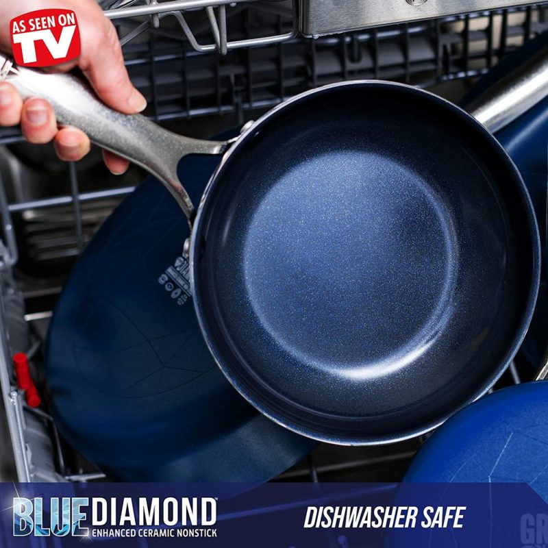 Kitchen & Dining |  Blue Diamond Cookware Toxin Free Ceramic Nonstick Safe Open Frypan, Frying Pan, 10" Cookware Blue Diamond Cookware