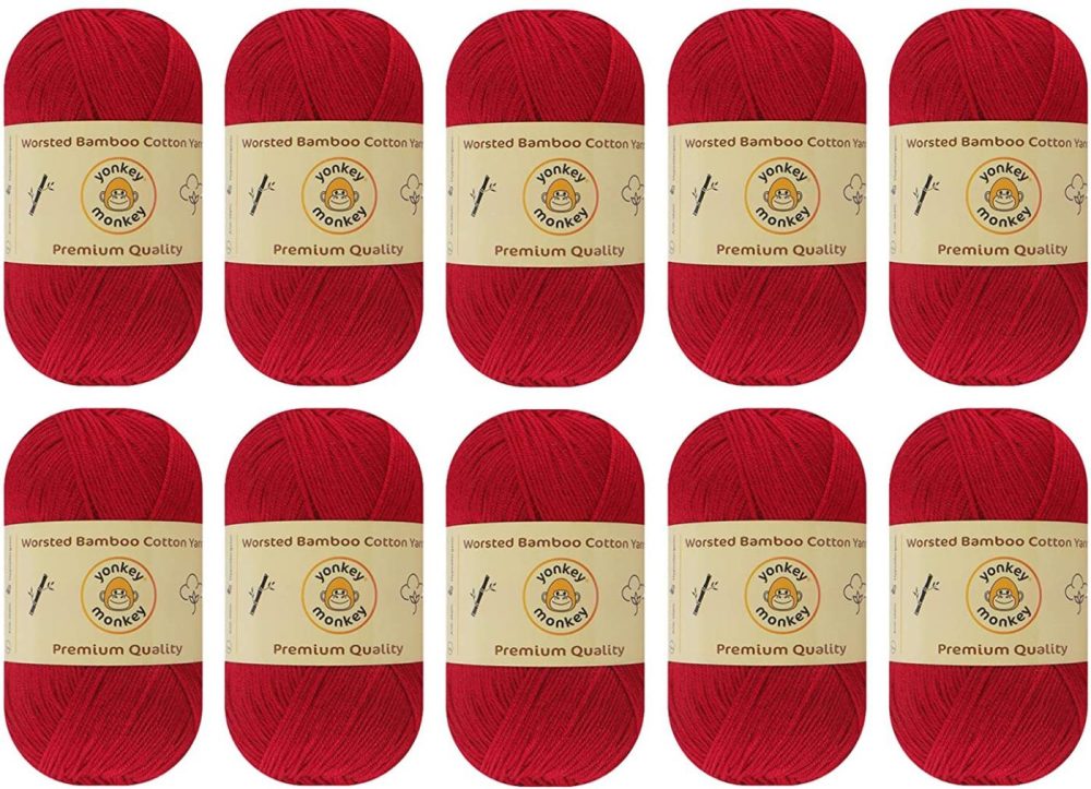 Knitting & Crochet |  10-Pack Yonkey Monkey Skein Tencel Yarn – 70% Bamboo, 30% Cotton – Softest Quality Crocheting, Knitting Supplies – Lightweight And Breathable Fabric Threads 210 Meters Arts, Crafts & Sewing Berry 9032