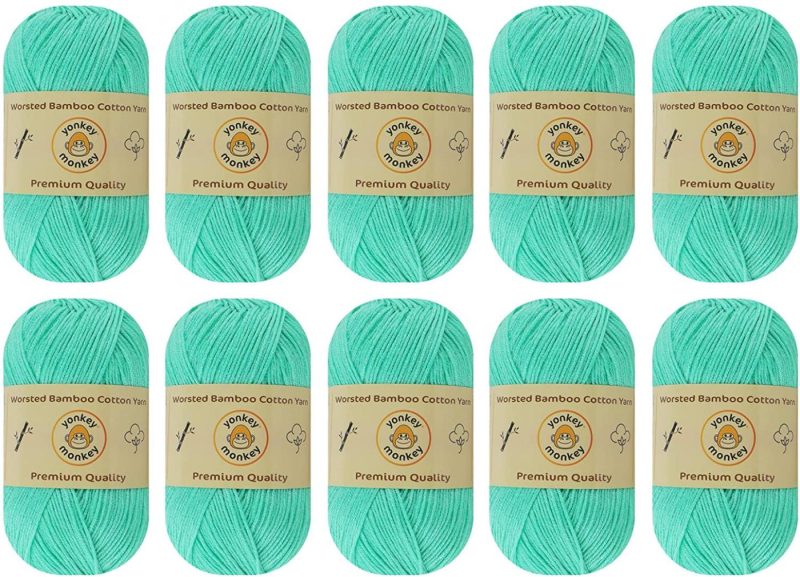 Knitting & Crochet |  10-Pack Yonkey Monkey Skein Tencel Yarn – 70% Bamboo, 30% Cotton – Softest Quality Crocheting, Knitting Supplies – Lightweight And Breathable Fabric Threads 210 Meters Arts, Crafts & Sewing Berry 9032