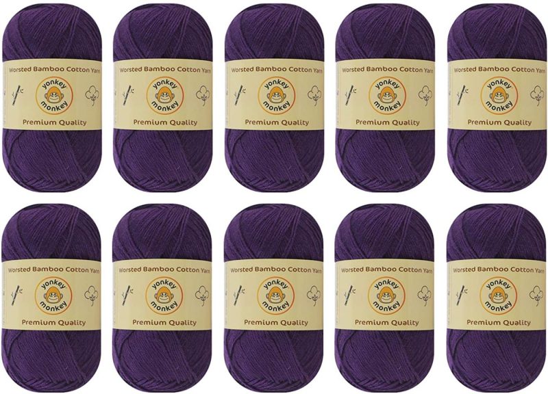 Knitting & Crochet |  10-Pack Yonkey Monkey Skein Tencel Yarn – 70% Bamboo, 30% Cotton – Softest Quality Crocheting, Knitting Supplies – Lightweight And Breathable Fabric Threads 210 Meters Arts, Crafts & Sewing Berry 9032