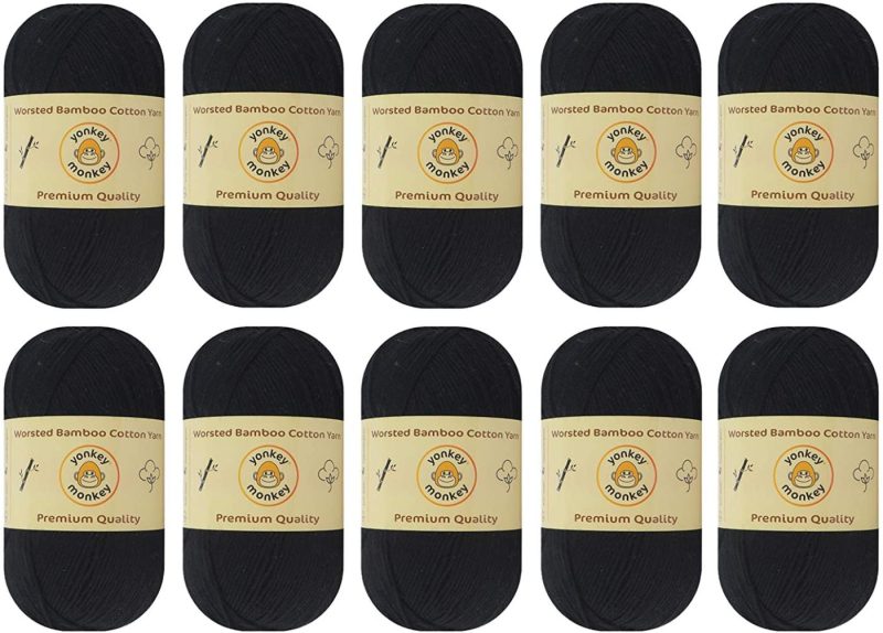 Knitting & Crochet |  10-Pack Yonkey Monkey Skein Tencel Yarn – 70% Bamboo, 30% Cotton – Softest Quality Crocheting, Knitting Supplies – Lightweight And Breathable Fabric Threads 210 Meters Arts, Crafts & Sewing Berry 9032