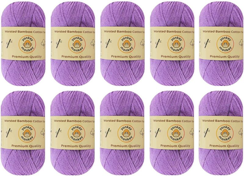 Knitting & Crochet |  10-Pack Yonkey Monkey Skein Tencel Yarn – 70% Bamboo, 30% Cotton – Softest Quality Crocheting, Knitting Supplies – Lightweight And Breathable Fabric Threads 210 Meters Arts, Crafts & Sewing Berry 9032