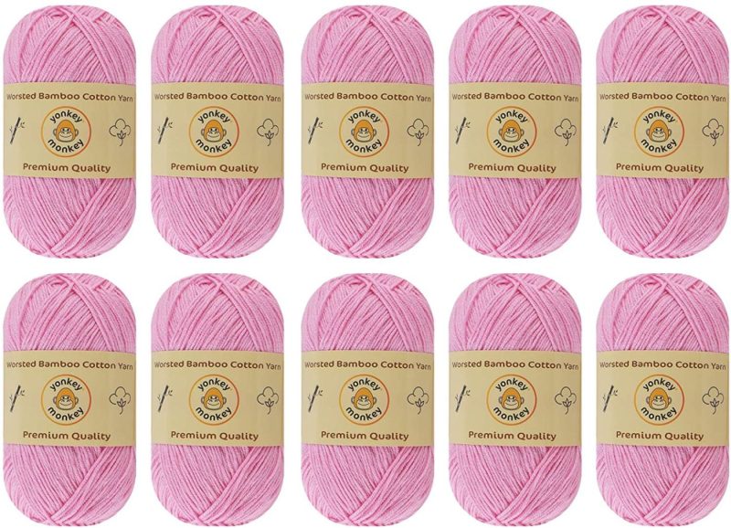 Knitting & Crochet |  10-Pack Yonkey Monkey Skein Tencel Yarn – 70% Bamboo, 30% Cotton – Softest Quality Crocheting, Knitting Supplies – Lightweight And Breathable Fabric Threads 210 Meters Arts, Crafts & Sewing Berry 9032