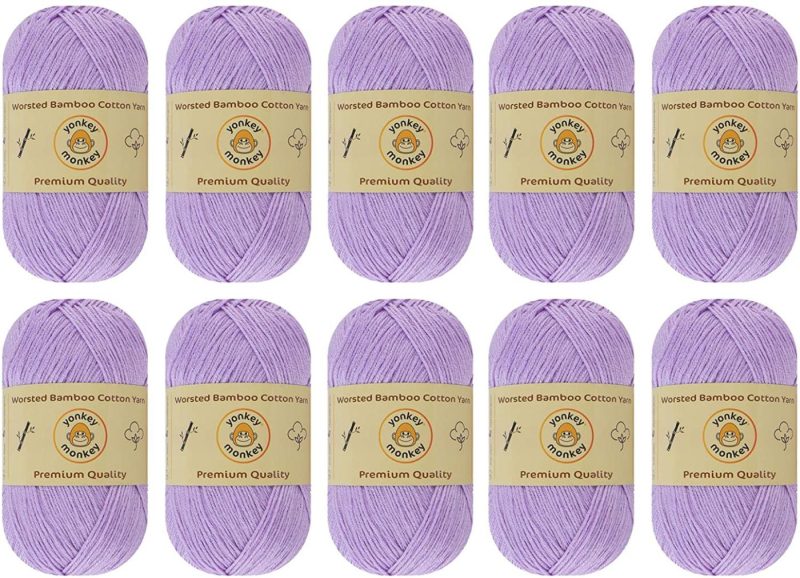 Knitting & Crochet |  10-Pack Yonkey Monkey Skein Tencel Yarn – 70% Bamboo, 30% Cotton – Softest Quality Crocheting, Knitting Supplies – Lightweight And Breathable Fabric Threads 210 Meters Arts, Crafts & Sewing Berry 9032