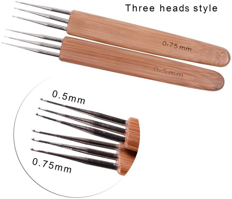 Knitting & Crochet |  3Pcs/Set Dreadlock Crochet Hook For Hair Dreadlock Needle Tool For Braid Craft Dread Locks Crochet Needles 0.5Mm (1 Hook 2 Hooks 3 Hooks) Arts, Crafts & Sewing Knitting & Crochet