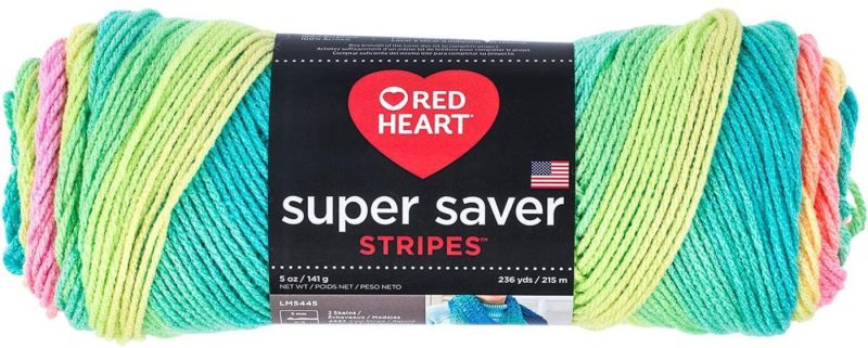 Knitting & Crochet |  Red Heart Super Saver Yarn Arts, Crafts & Sewing Bright Stripe