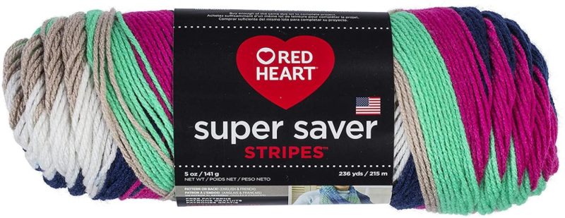 Knitting & Crochet |  Red Heart Super Saver Yarn Arts, Crafts & Sewing Bright Stripe