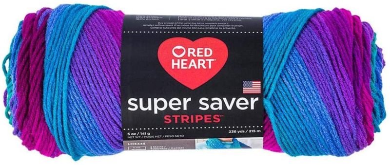 Knitting & Crochet |  Red Heart Super Saver Yarn Arts, Crafts & Sewing Bright Stripe