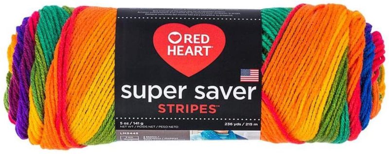 Knitting & Crochet |  Red Heart Super Saver Yarn Arts, Crafts & Sewing Bright Stripe