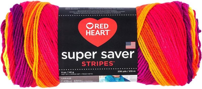 Knitting & Crochet |  Red Heart Super Saver Yarn Arts, Crafts & Sewing Bright Stripe